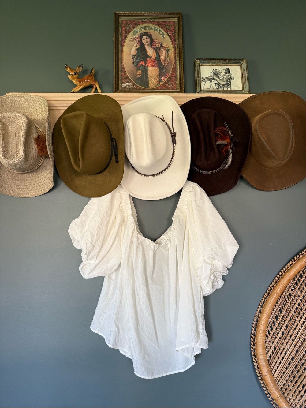 H&M White Boho Peasant Blouse
